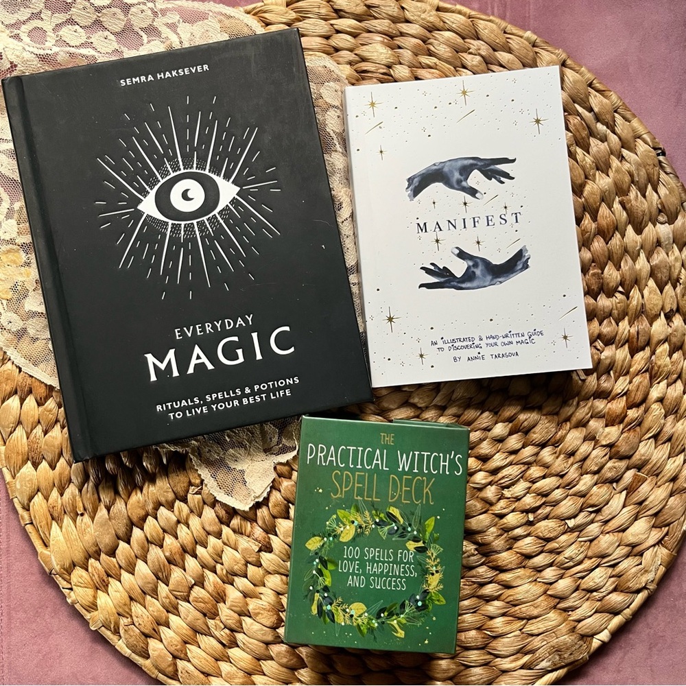 Witchy spell books set of three | spell cards | manifesting book